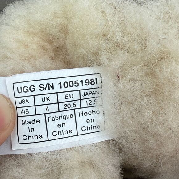 Ugg Caden Toddler Girl Sz 5 Princess Pink Suede Shearling Lined Moccasin Booties - Picture 6 of 10